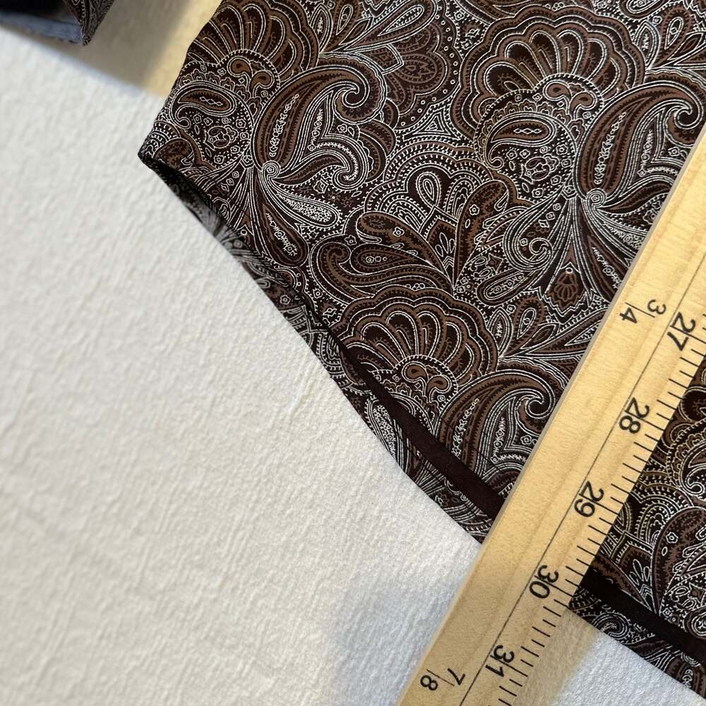 Consequence Men's Tan/Brown Paisley Long Sleeve Button Up Dress Shirt L - Picture 6 of 16